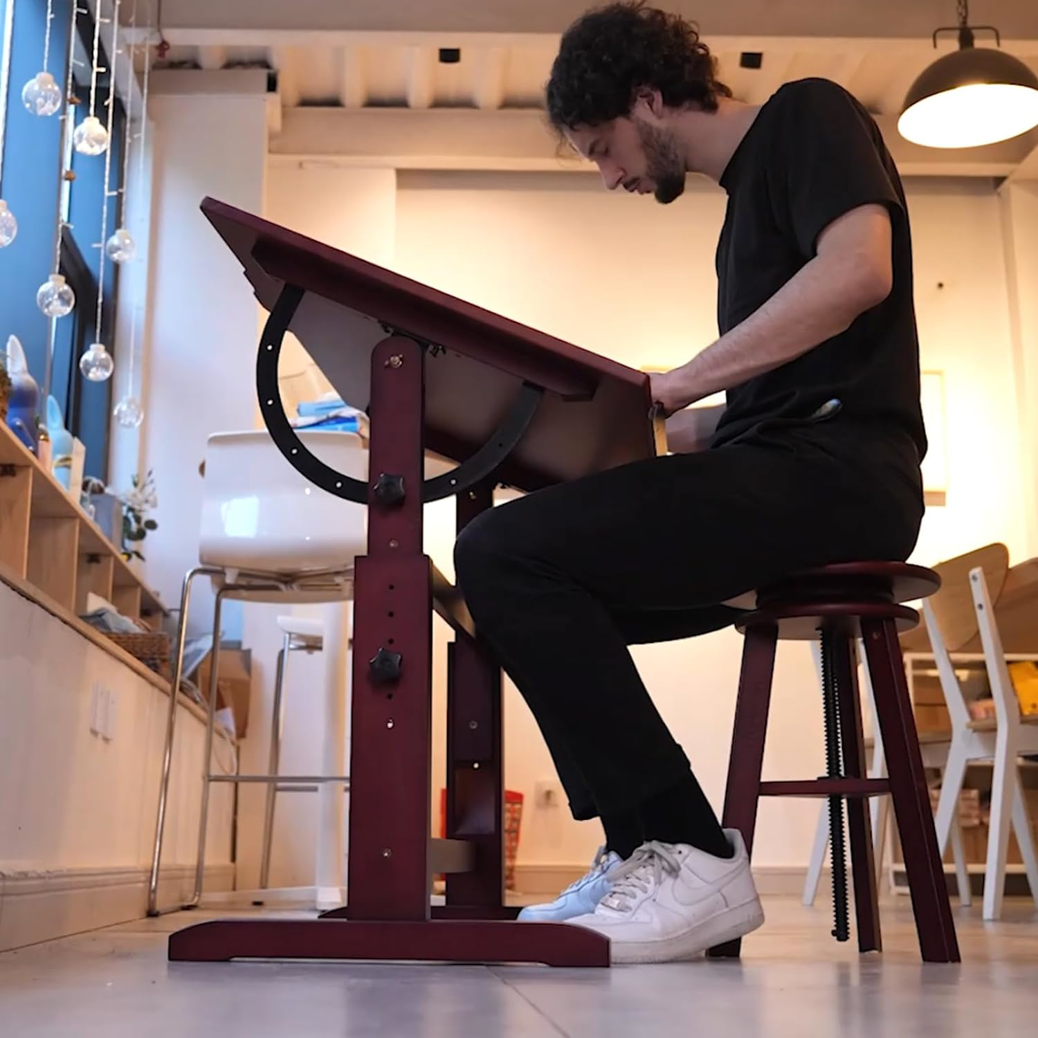 MEEDEN Wood Drafting Table,Artist Drawing Table with Height Adjustable & Tilting