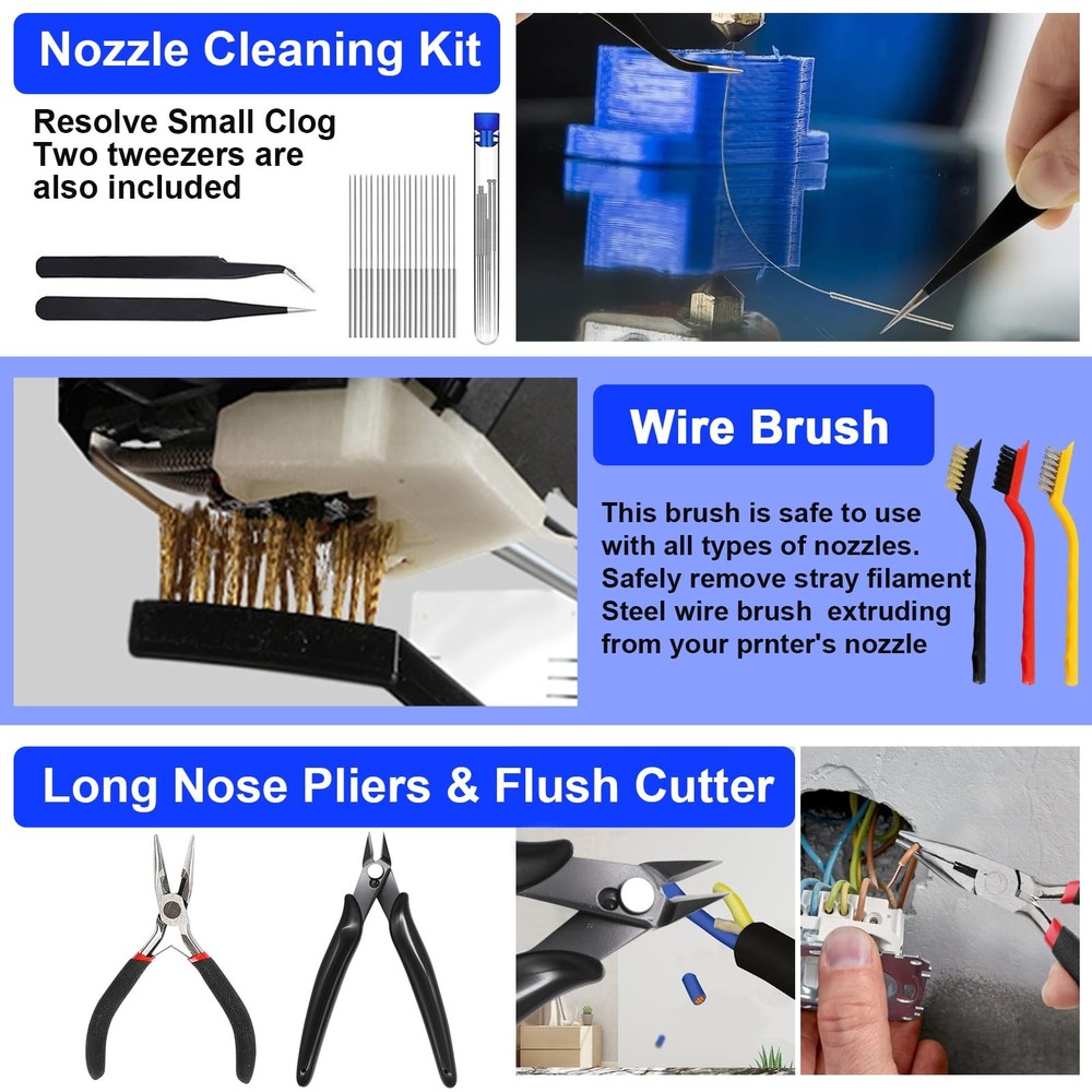 112 PCS 3D Printing Tool Kit, 3D Printer Accessories with Nozzle Cleaning Kit...
