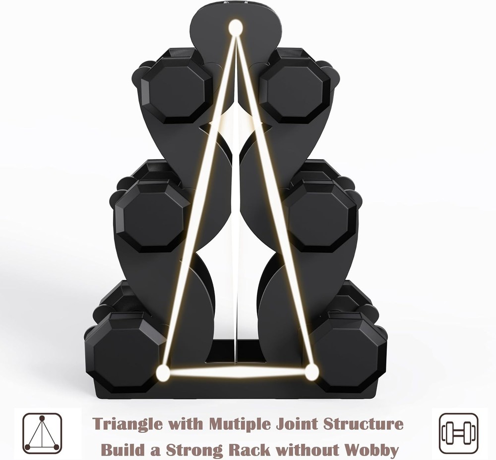 Dumbbell Rack Stand Only, No Install Needed Compact Design with Protective Edge