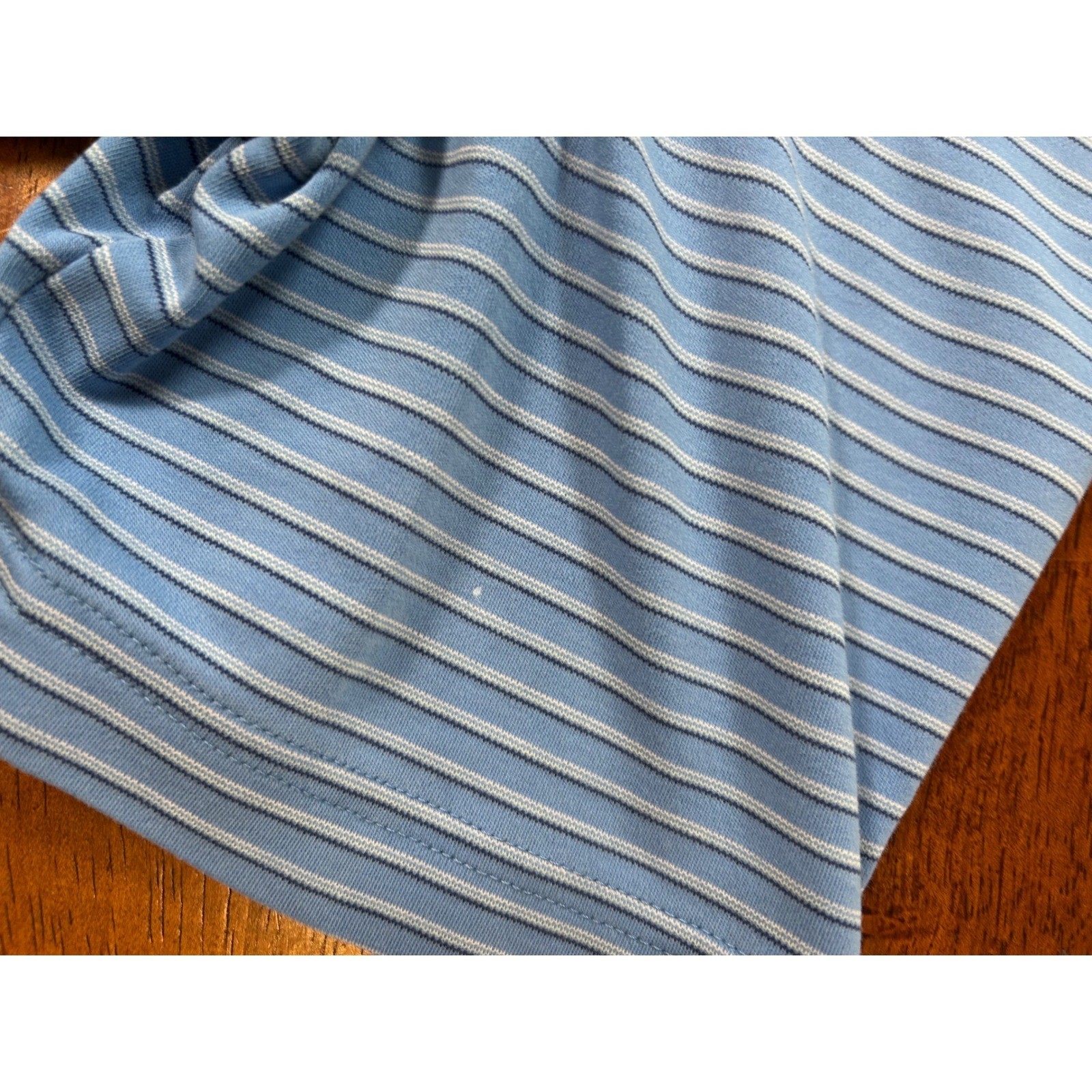 Bobby Jones Polo Shirt Mens Large Blue Striped Golf Shirt