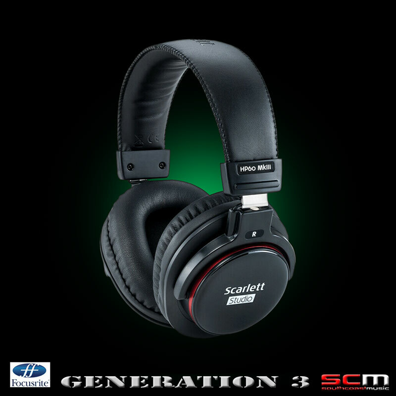 USB Audio Interface 3rd Gen Focusrite Scarlett Solo Studio Mic Headphones Cables