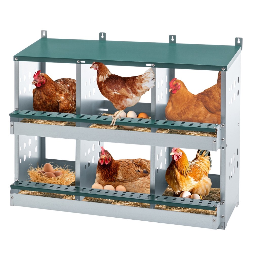 6 Room Metal Chicken Nesting Boxes 6 Compartment Egg Coop