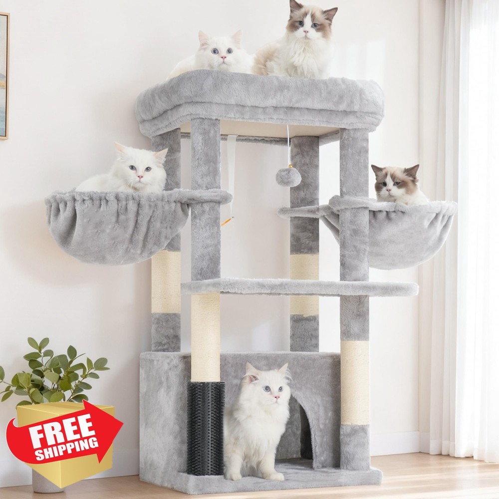 Hey-brother Cat Tree Tower, Large Platform, Hammocks