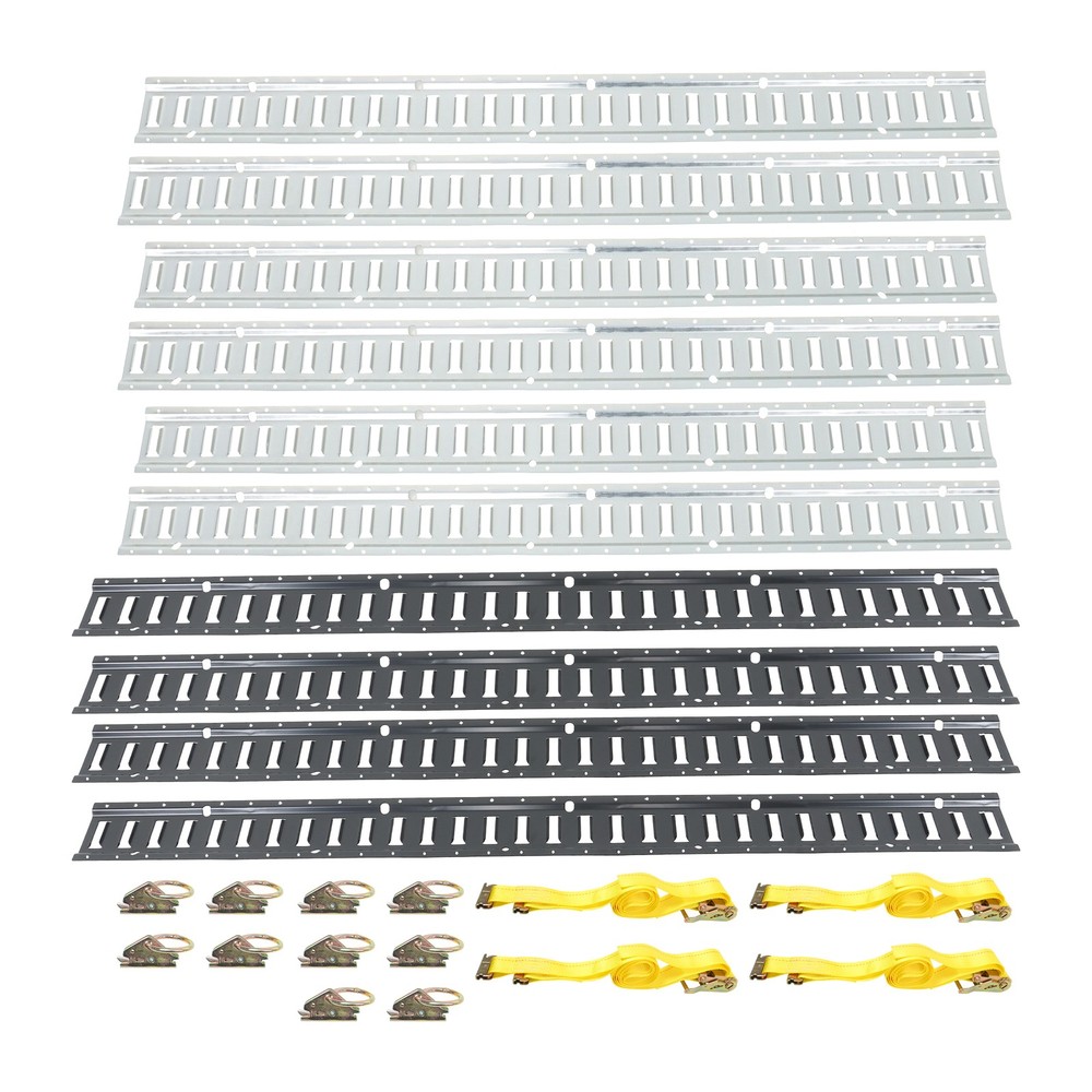 Black & Silver 24 Pack 60" E Track Rail Sections With Hardware Metal For Trucks