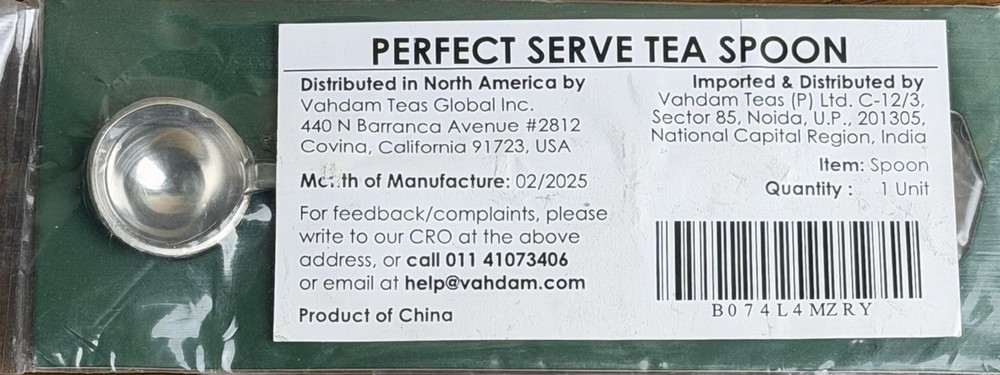 VAHDAM Perfect Measure Loose Leaf Tea Spoon Stainless Silver