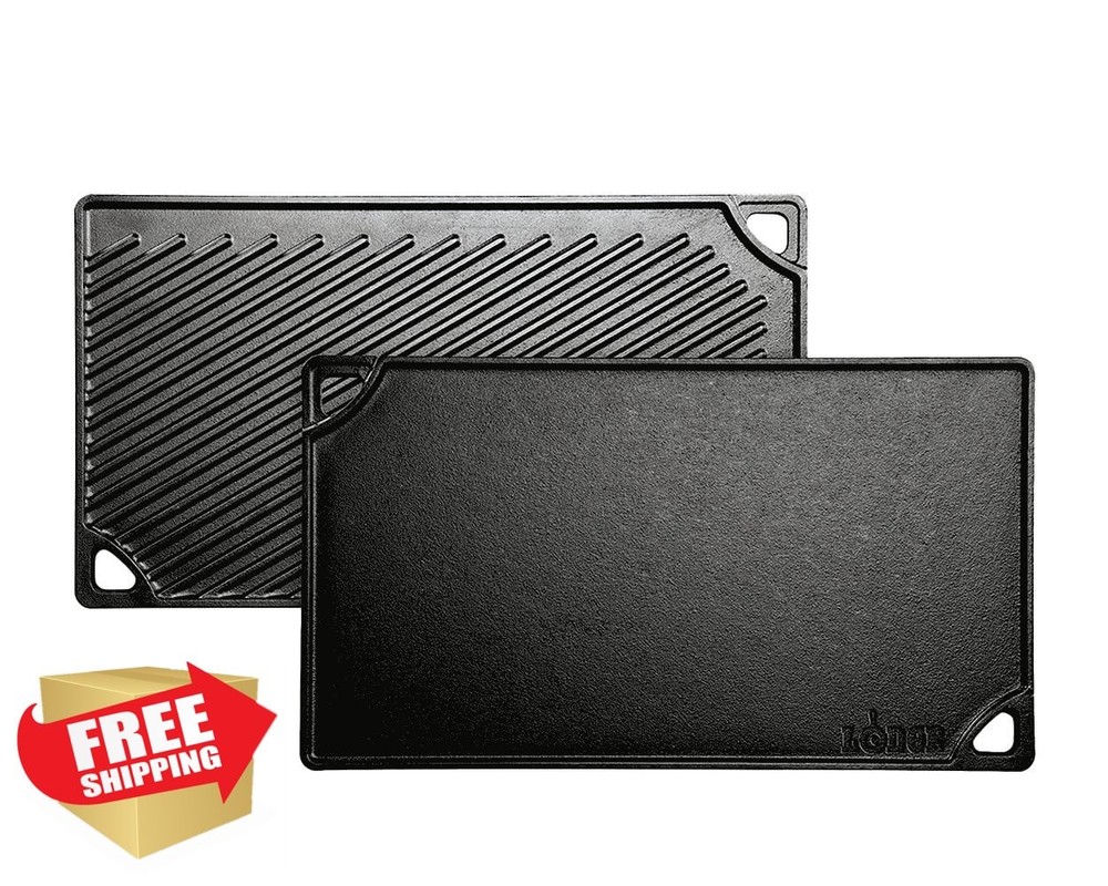 Lodge Reversible Cast Iron Grill Griddle Double Burner