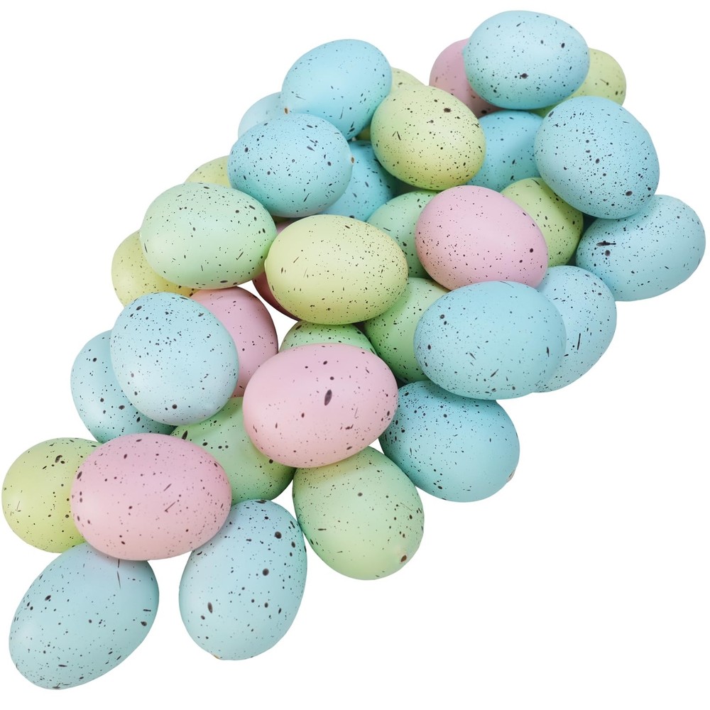 40 Pcs 5 Colors Artificial Easter Eggs Decorative Speckled Eggs Pastel Pink G...
