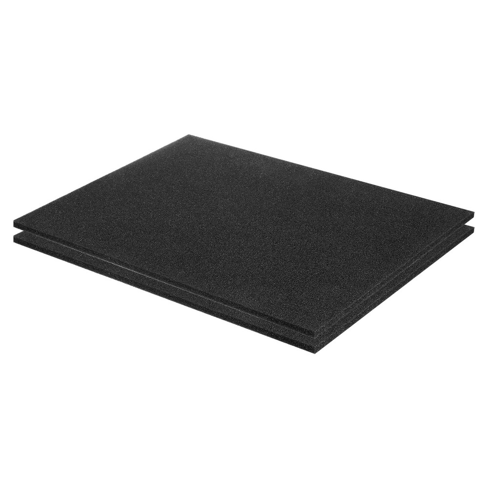 2 pcs Polyurethane Foam Inserts, 16"Lx12"Wx0.4"T Packing Sheets(Black)
