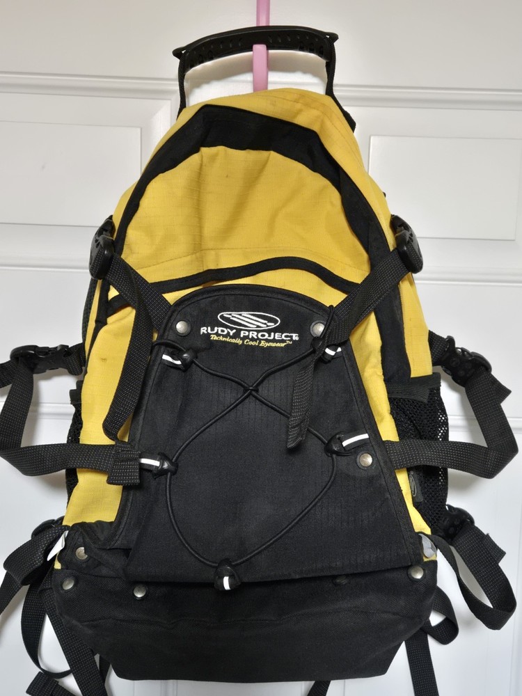 Rudy Project Yellow & Black Backpack Bag Hiking Adjustable Padded Straps
