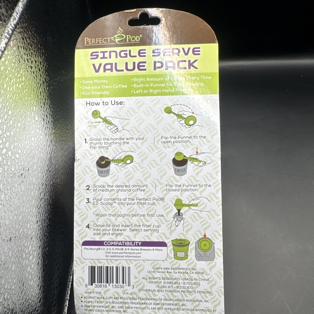 2pkPerfect Pod Single Serve Value Pack Reusable Filter Cup & EZ-Scoop For K-Cup