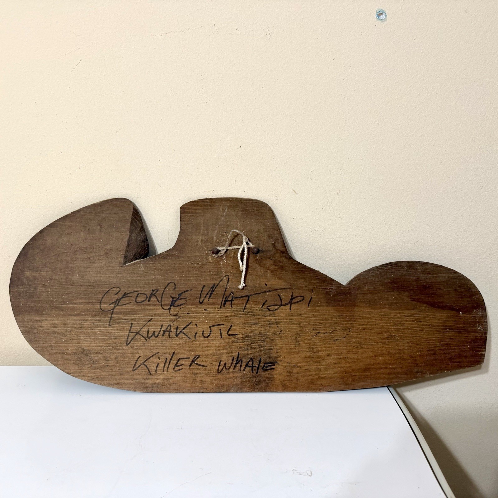 First Nation Kwakiutl Wood Carved Killer Whale George Matilpi Signed Vtg 27”