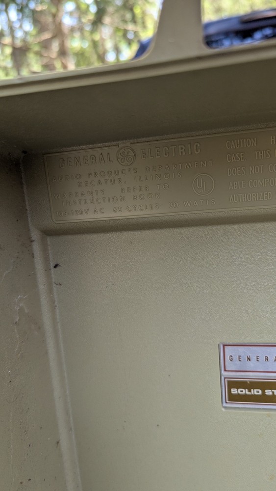 Vintage General Electric Portable Record Player Solid State Automatic Parts Repa