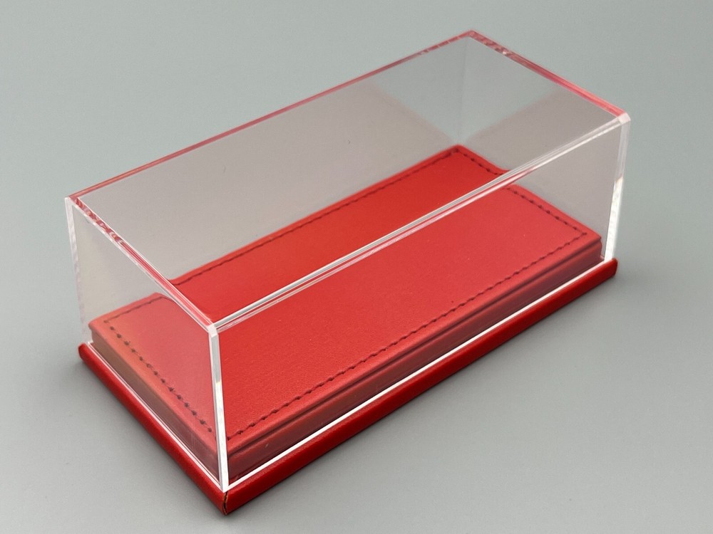 High Quality Car Display Case Red Leather Base 1/64 scale