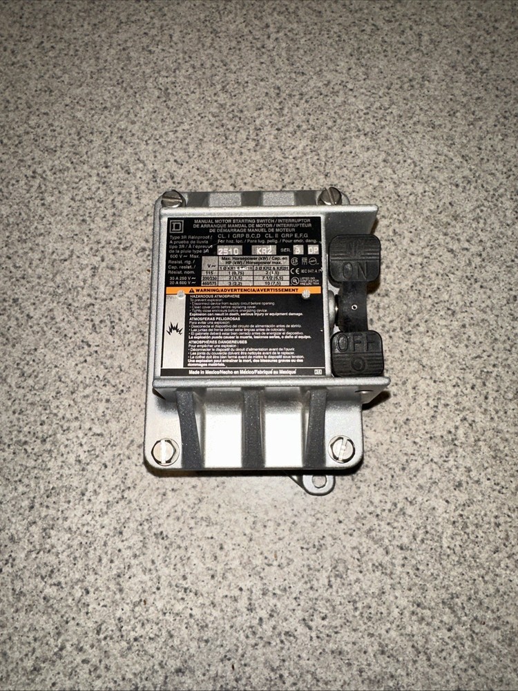 Square D 2510KR2  Manual Motor Starting Switch