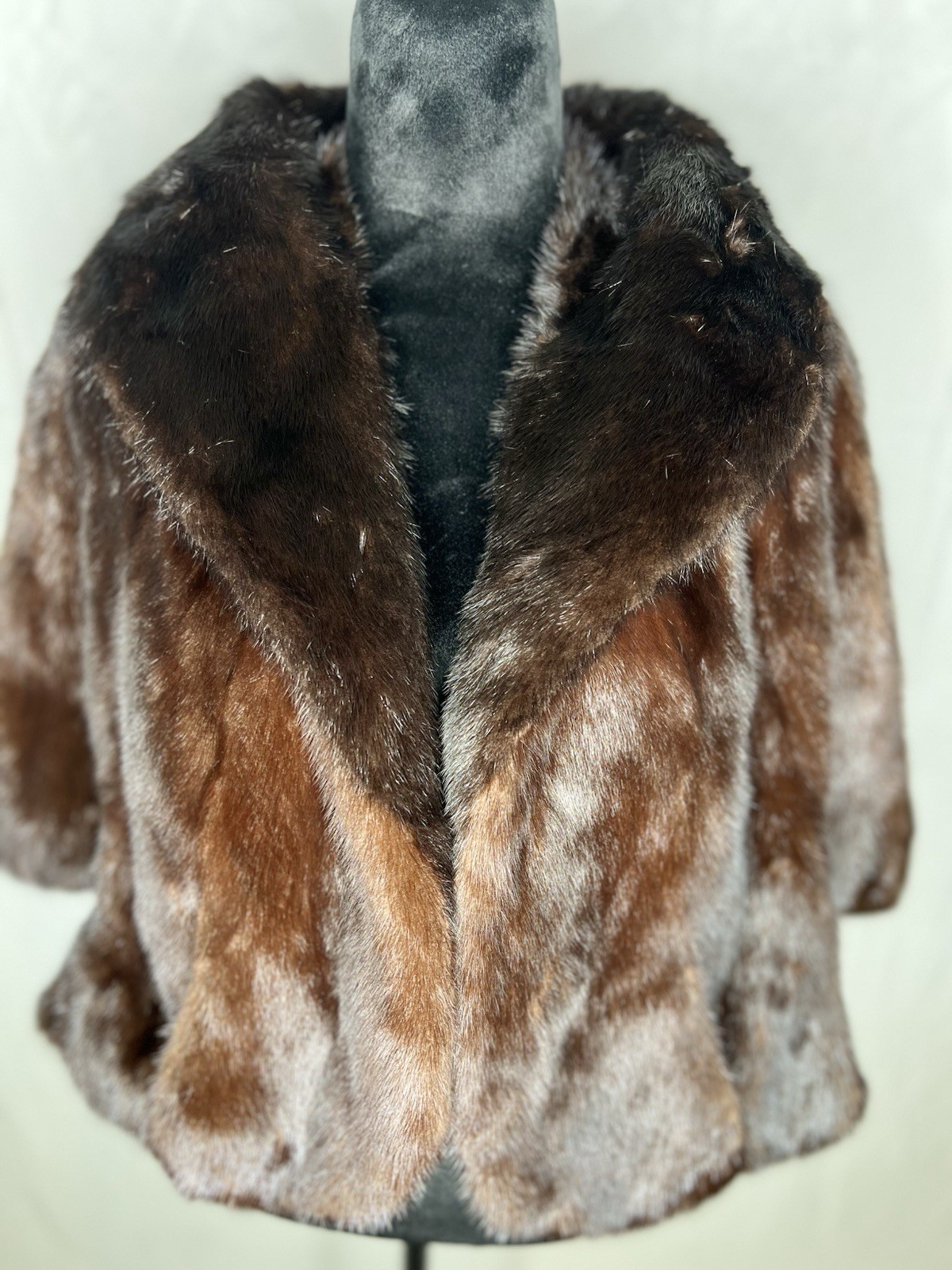 Genuine Brown Mink Stole | Vintage Luxury Fur Wrap | Elegant Evening Accessory”