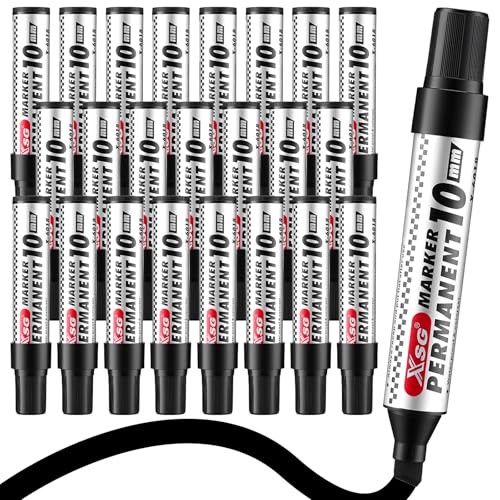 24pcs Extra Large Chisel Tip Black Thick Permanent Markers Set Jumbo Permanent