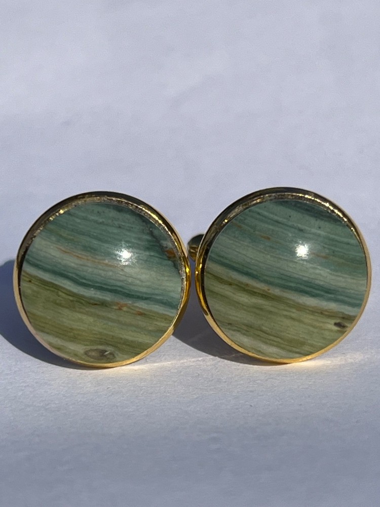 Gary Green Jasper Gold Cufflinks