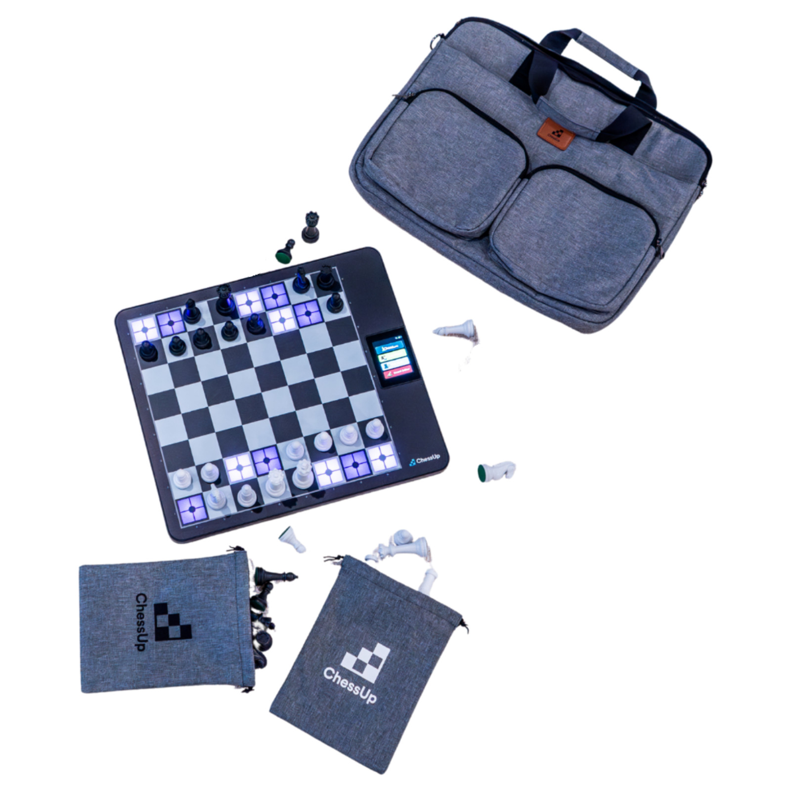 ChessUp 2 Refurbished BUNDLE Electronic Chessboard & Carry Bag + Piece Sacks