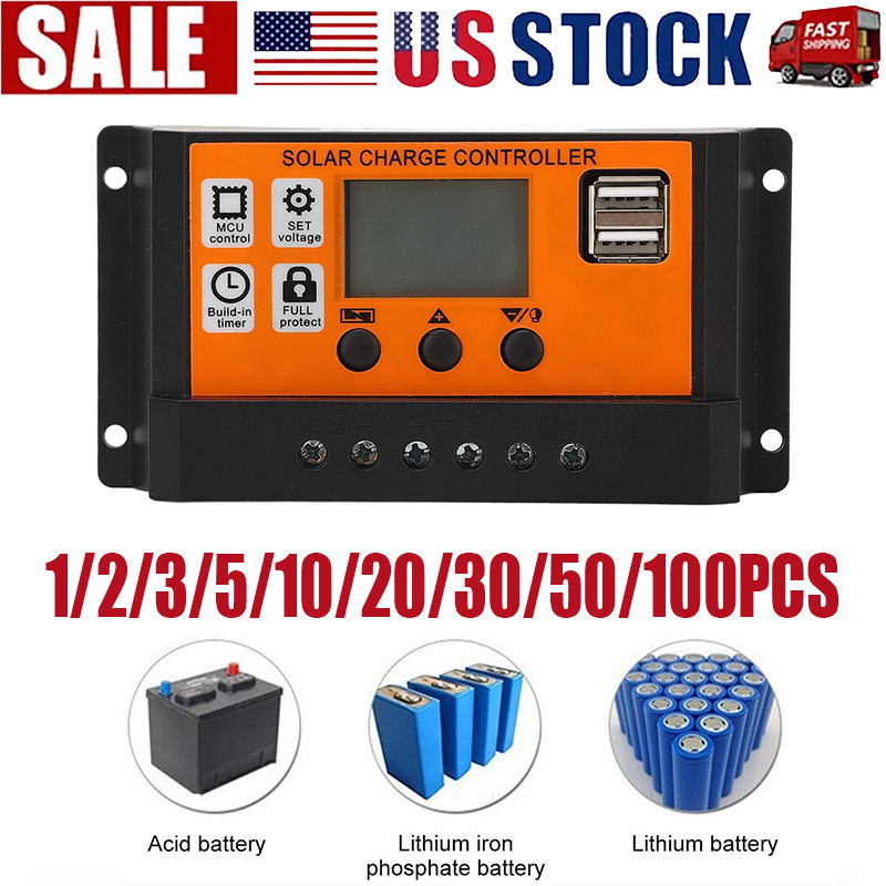 30-100A MPPT Solar Panel Regulator Charge Controller 12V/24V Auto Focus Tracking