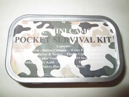 Mini Camo Pocket Survival Tin