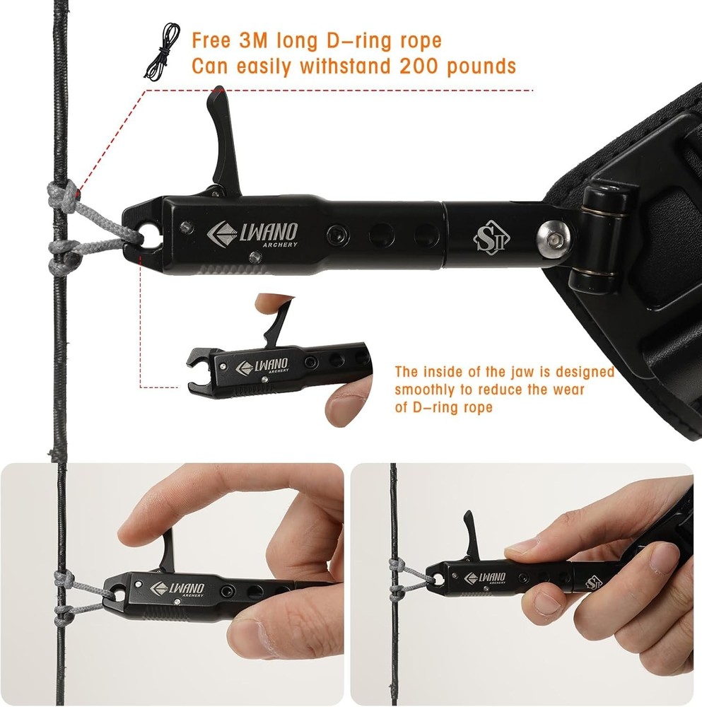 Archery Compound Bow Release Aid 360° Adjustable Wrist Strap Trigger Hunting