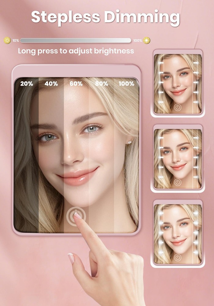Compact Mirror, Rechargeable 30X Magnifying Mirror with 3 Lighting Modes Dim...