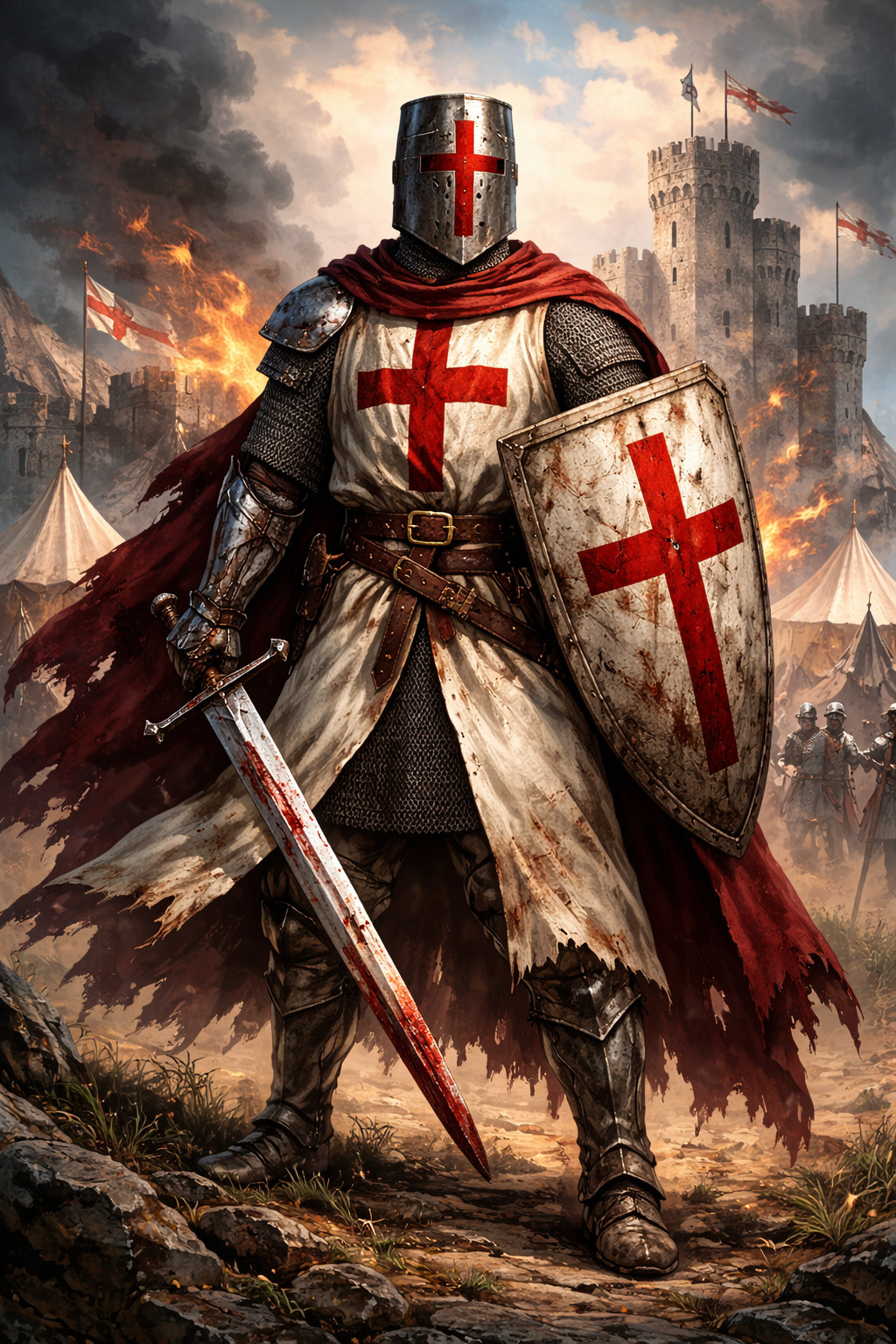 Medieval Crusader Knight Print Poster 13x19