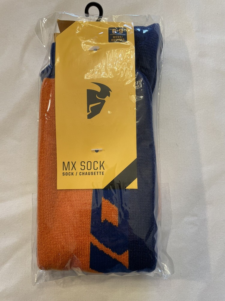 Thor Mx Socks Navy/Orange Men's Size 6-9