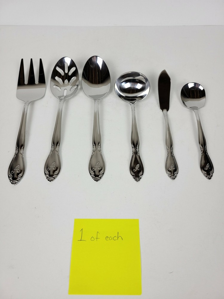 Alcove 66 Pc. Rose Monogram A Flatware Set