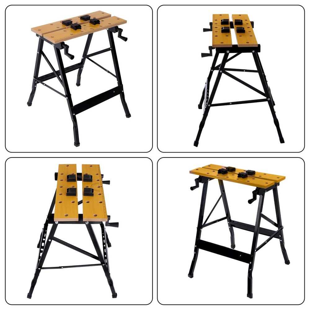 220lbs Adjustable Workbench - Portable Foldable Multi-Purpose for Garage, Home