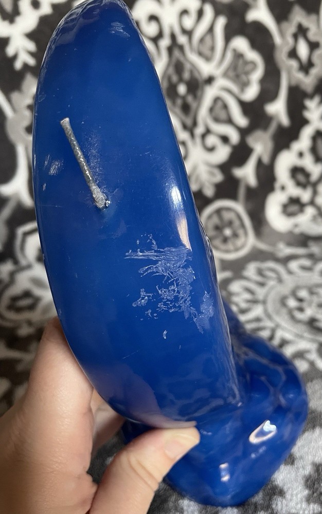 Vintage Celestial Cobalt Blue Moon Candle