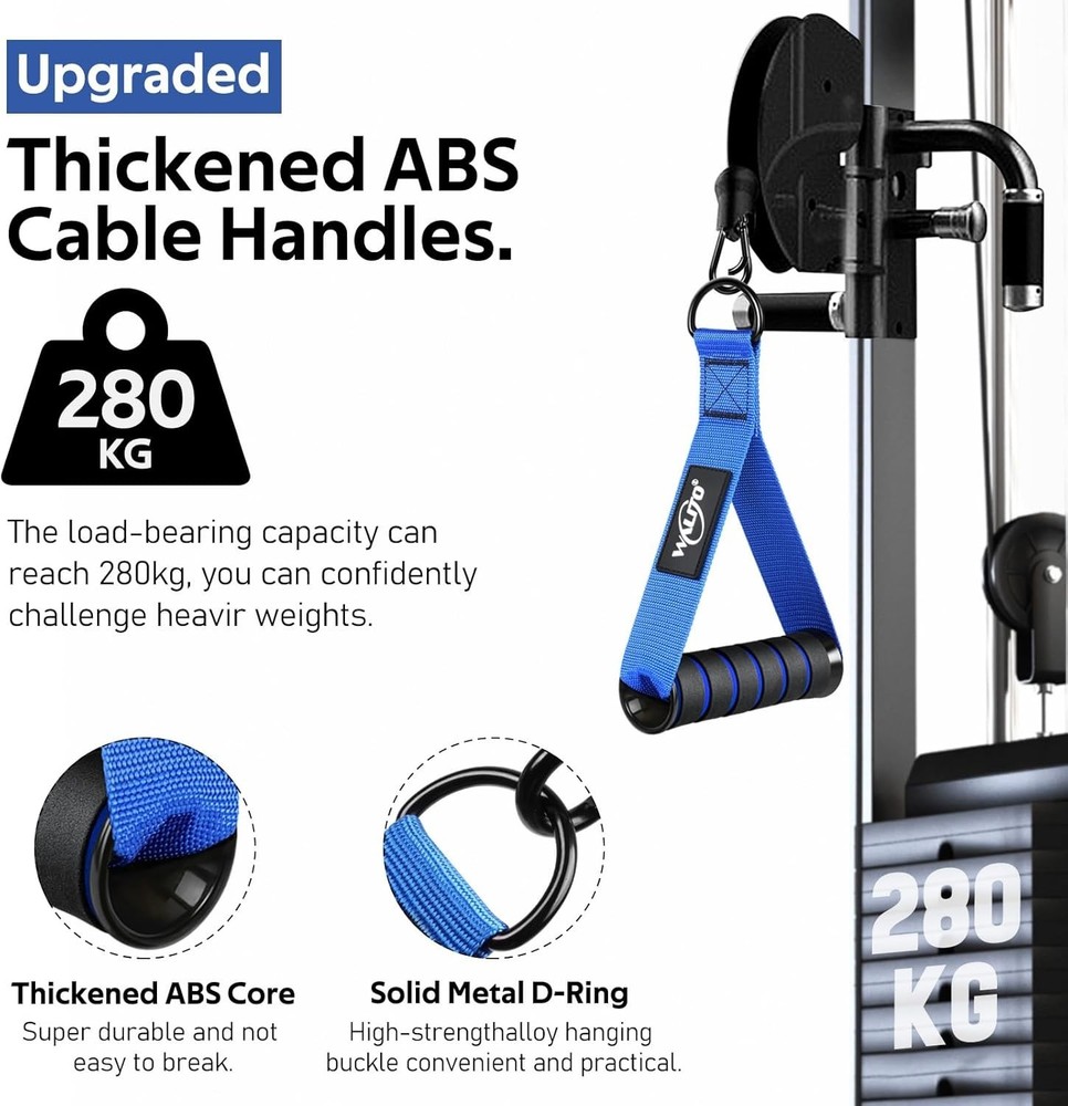 Exercise Handles Replacement Cable Machine Attachments Home Gym Equipment Blue
