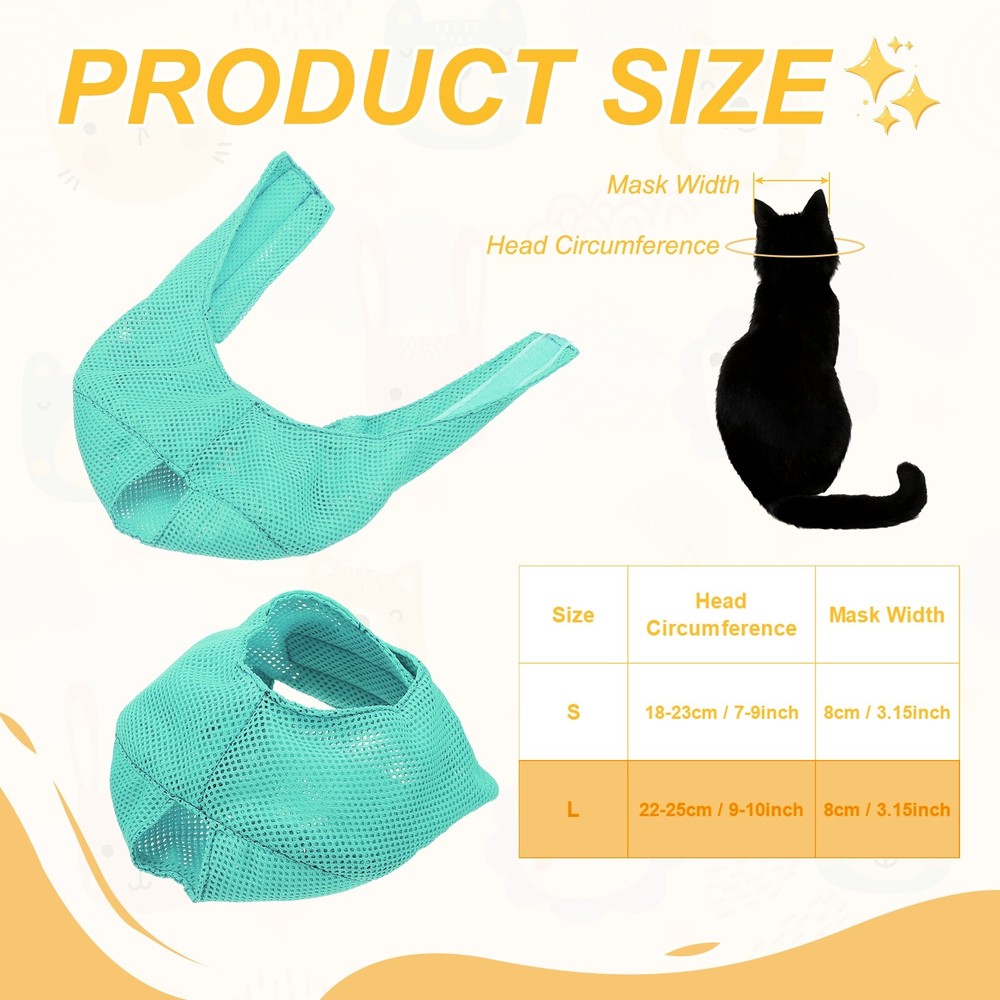 Cat Muzzle, Breathable Mesh Muzzle Circumference 7-9 Inches, (Dark Blue, 1Pcs)