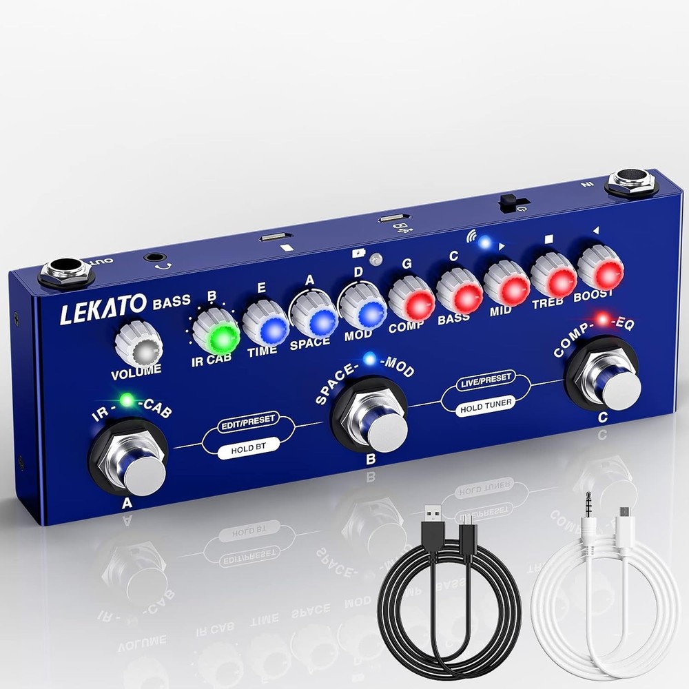 Versatile Bass Multi Effects Processor with Bluetooth and Recording Capability