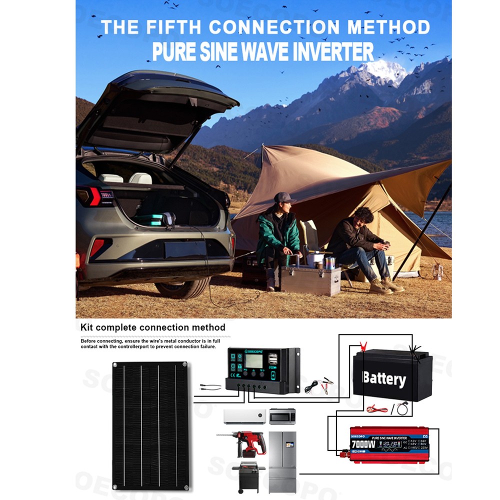 SOECOPO 7000W Solar Energy Kit | 800W Panel + 100A Controller + Inverter