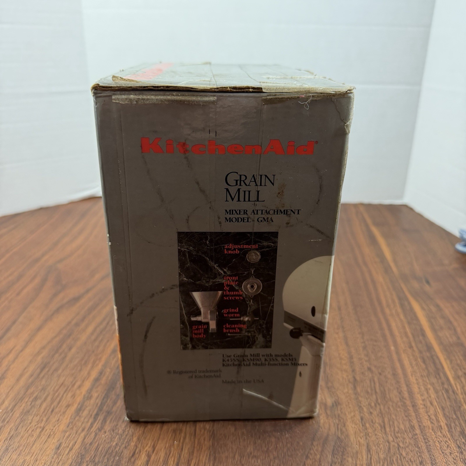 KitchenAid Grain Mill Model GMA Metal Grinder Mixer Attachment w/ Manual & Box