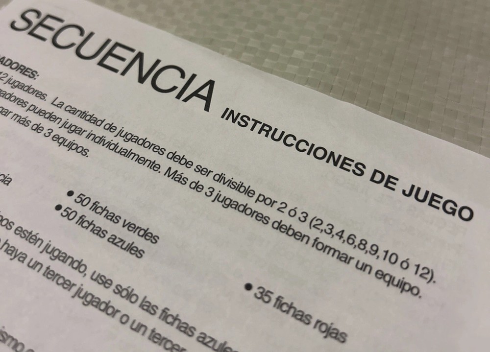 Sequence (Secuencia) 1995 Spanish Instructions Rule Sheet ONLY