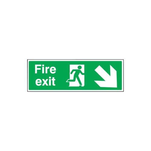 RT06394 Fire Sign Exit Down Right Vinyl Sticker 22006L