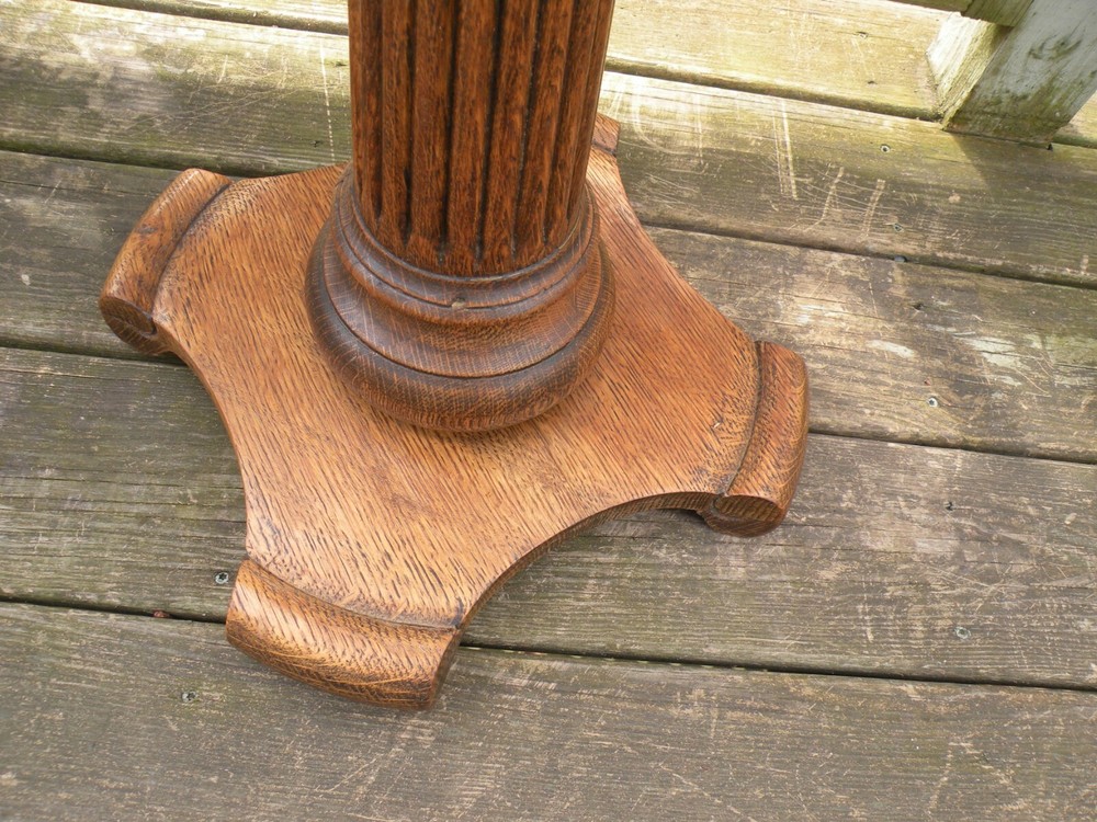 Solid Oak antique tall plant stand