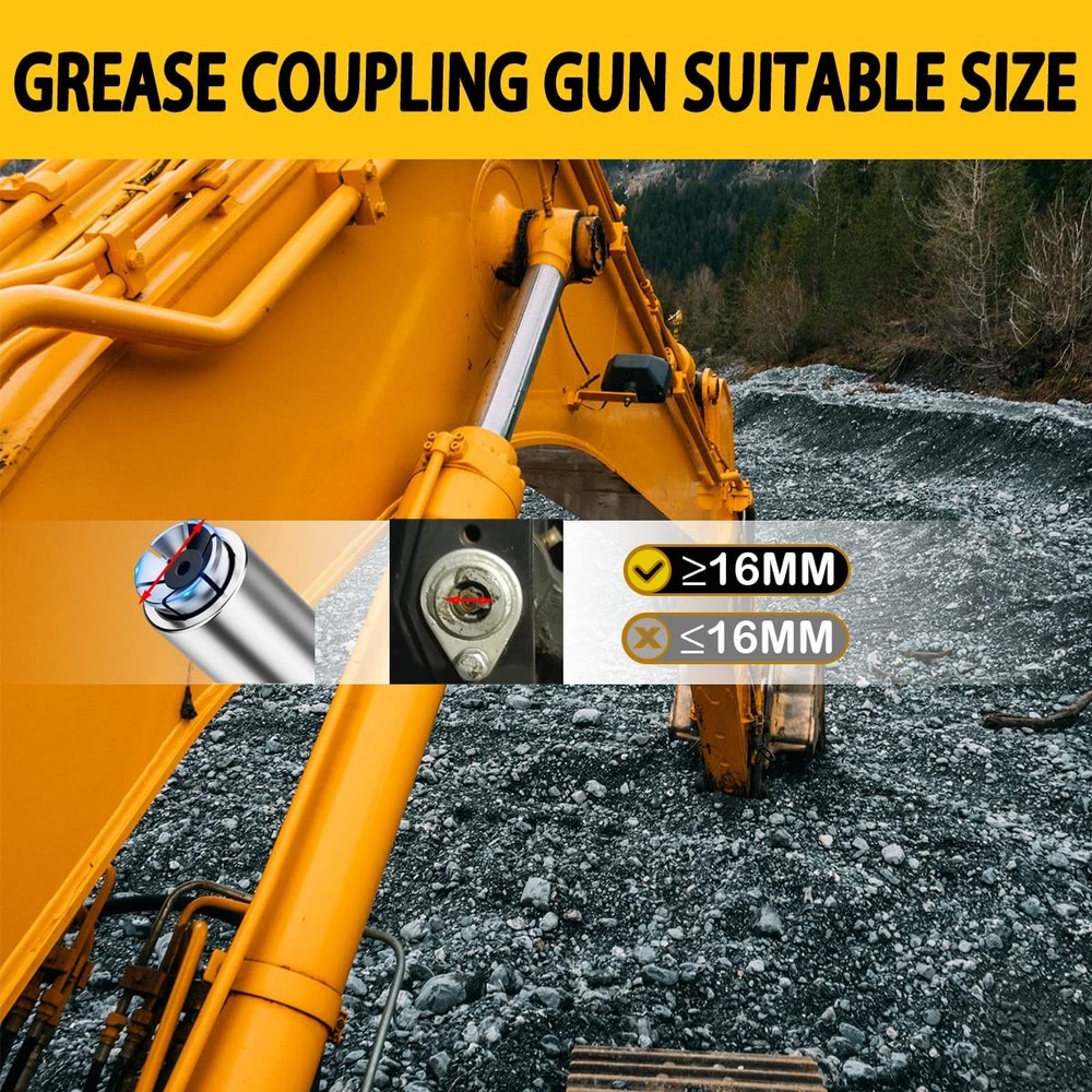 AORRZER Grease Gun Coupler 2 PCS, Strong Lock-on Greases 2 Silver