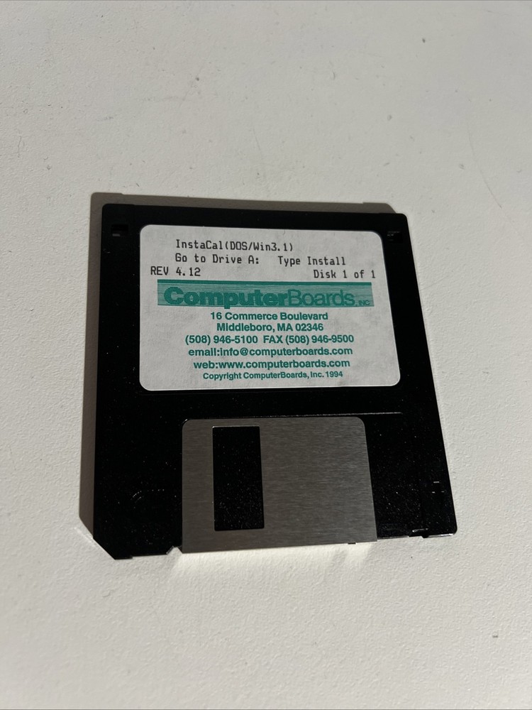 instacal rev 4.12 computerBoards floppy disc dos/win3.1