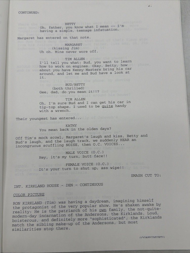 Father Knows Best TV Script Fred Wolf Tim Allen Draft 2003