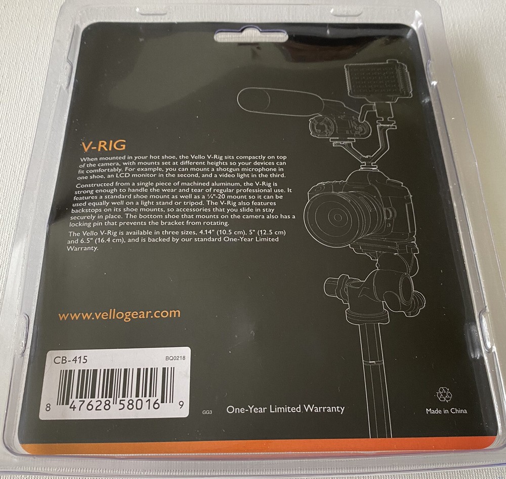 vello, v-rig 4.1” triple shoe bracket, sealed!