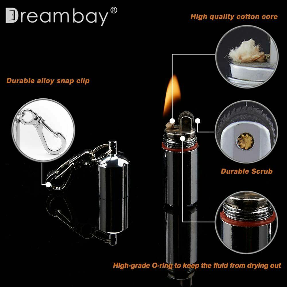 2 Pcs EDC Peanut Waterproof Keychain Lighter for Fire Starter Emergency Survival