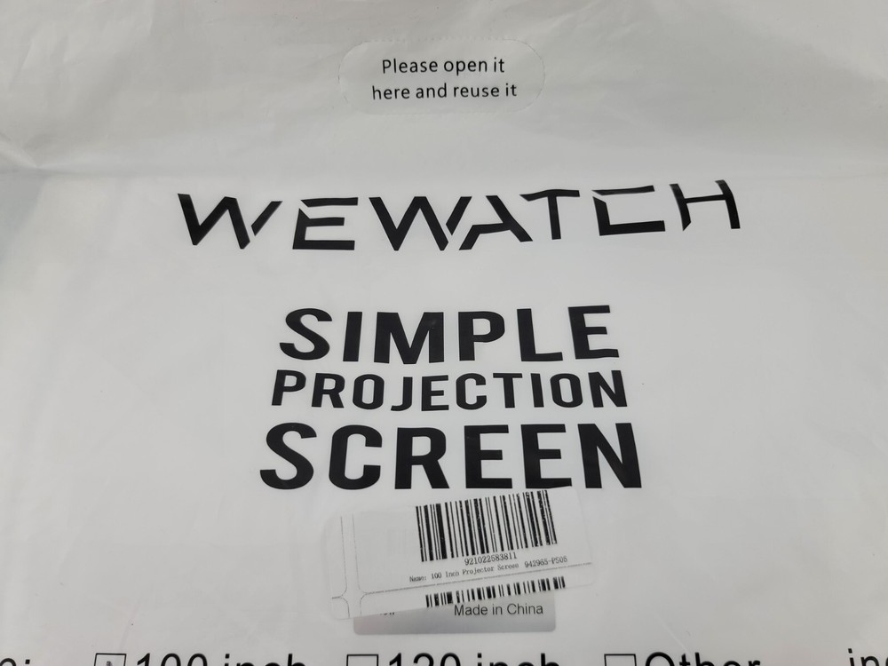 WEWATCH Simple Projection Screen 100 inch 16:9 Foldable Portable