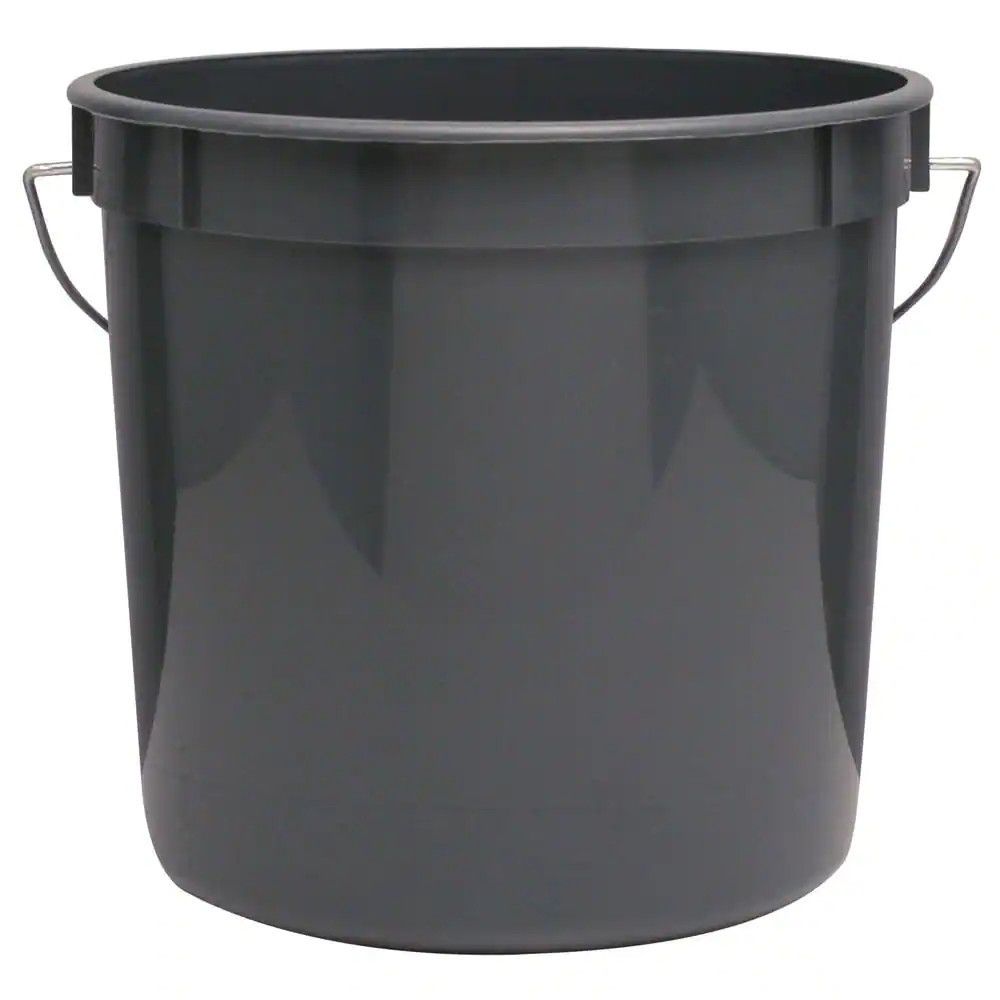 2.5 Quart Gray Plastic Paint Bucket with Handle