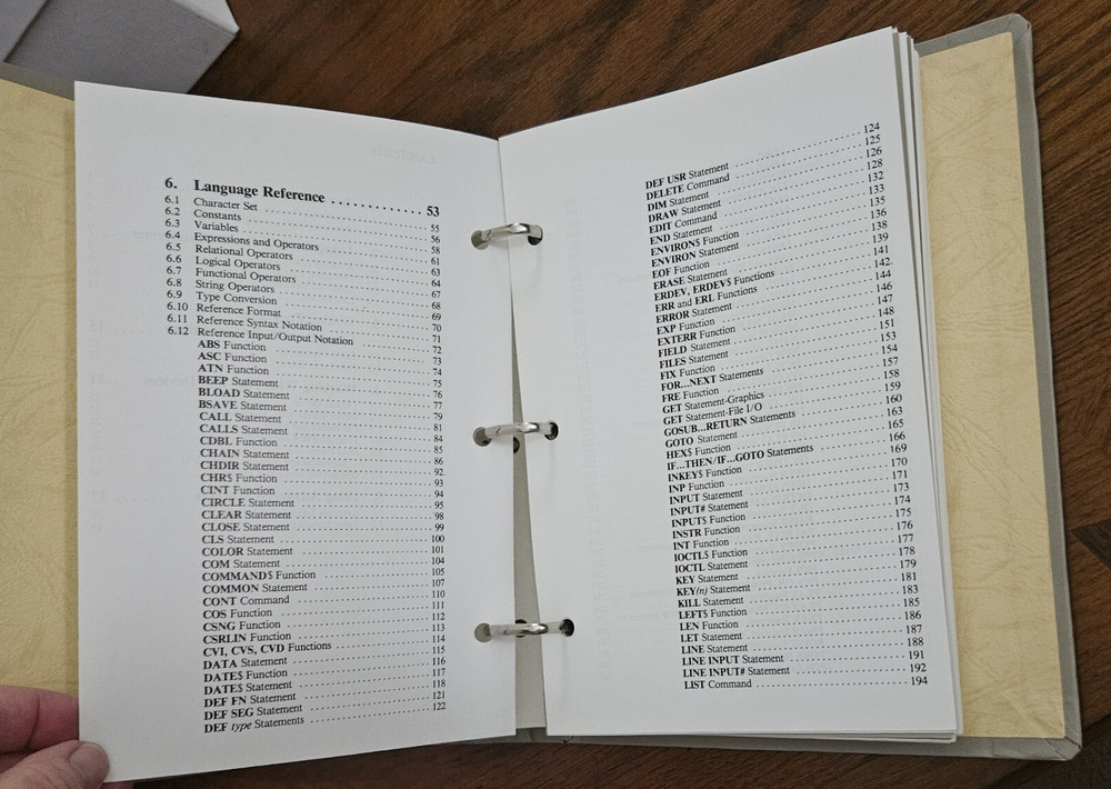 Hyundai Personal Computer Systems MS-DOS Version 3.2 Binder Book GW- Basic