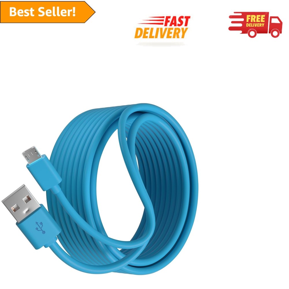 6.6ft Micro USB Charging Cable for Xbox One & DualShock 4 Controllers - Blue