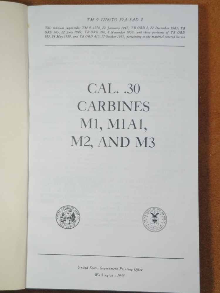 M1 Carbine Technical Manual TM 9-1276