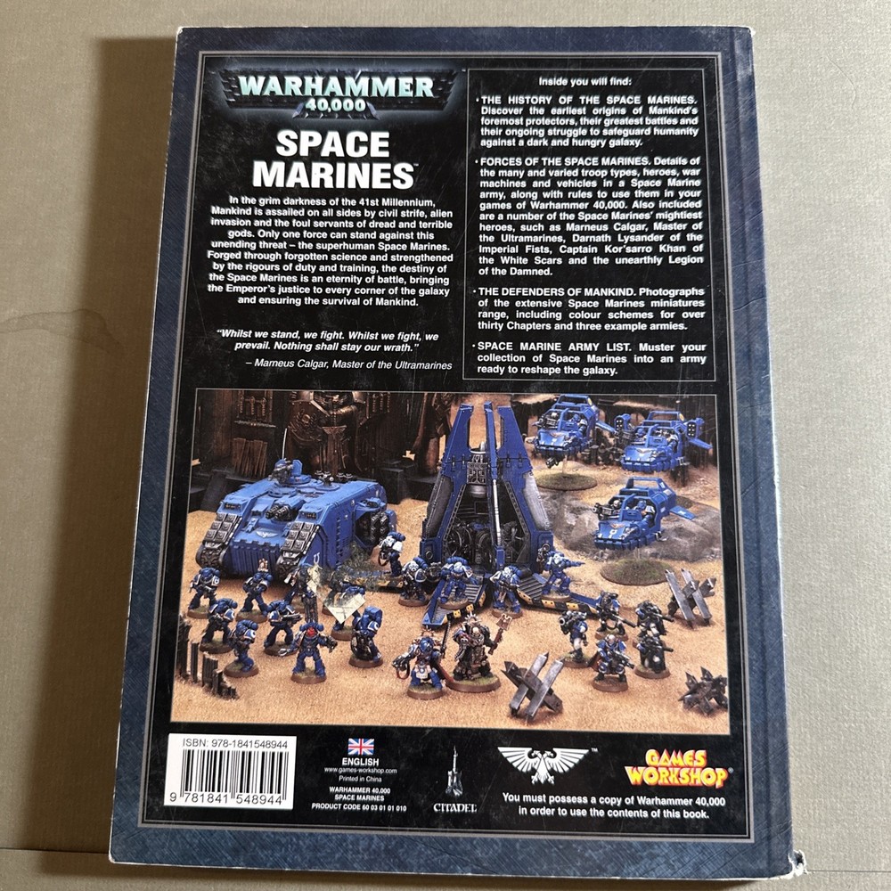 Warhammer 40k Space Marines Army Book Codex 2008 25A2192
